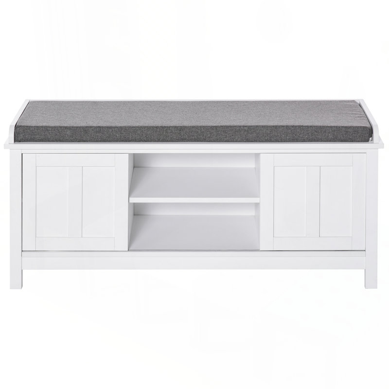 Banc de rangement pour 10 paires de chaussures, Blanc