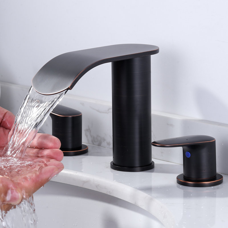 Widespread 2-handle Bathroom Faucet with Drain Assembly, Oil Rubbed Bronze