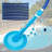 Blue Automatic Swimming Pool Cleaner With 10 Durable Hoses & Regulator Valve, Efficient Dirt & Leaf Removal, For Above-ground Pools Up To 16'×34'