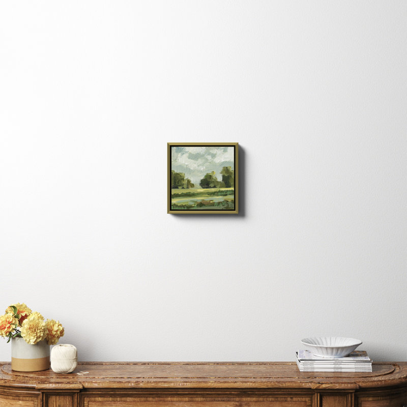 Abstrait paysage paire 12 par Miss Mustard Seed, Non, H 12 po x l 12 po x P 2 po, Toile avec cadre doré