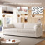 Oversized Sofa 2 Seater, 252cm Extra Wide & Deep Loveseat Couches, Modern Polyester Fabric Sofa, 330 lbs Capacity, Sofas for Living Room/Bedroom/Home, Includes 2 Decorative Pillows 