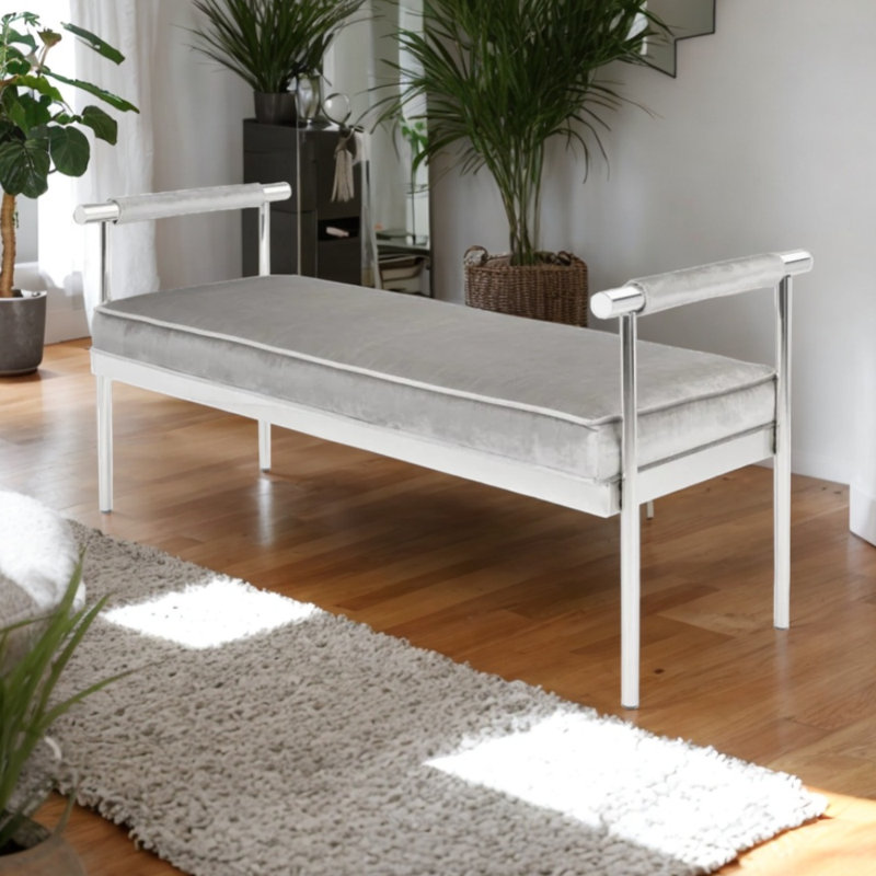 Banc rembourré en velours Torica