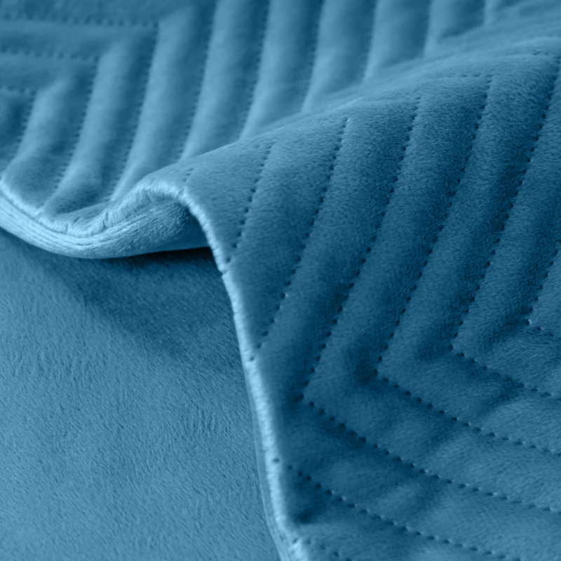 Embossed Quilted Pattern Velvet Cushion Cover (Set of 4), Teal