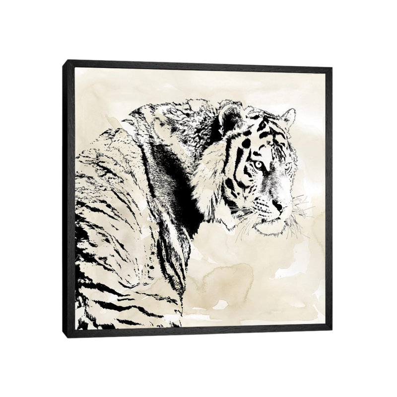 Tiger Stripes I by Carol Robinson - Print on Canvas, Black Framed, 45.72 cm H x 45.72 cm W