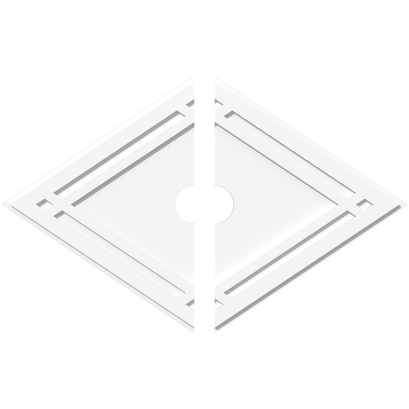 Médaillon de plafond contemporain en PVC de qualité architecturale 34 po x l 22 5/8 po x H 6 po x P 12 po x P 1 po