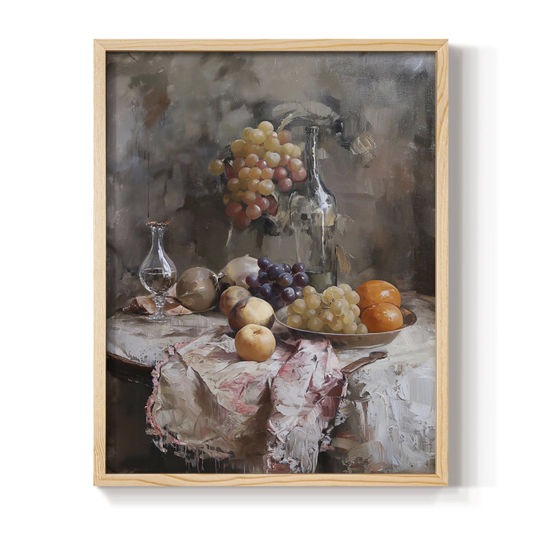 Reproduction encadrée FLORAL Series DCC XXIV - bois massif, H 11 po x l 9 po, Naturel