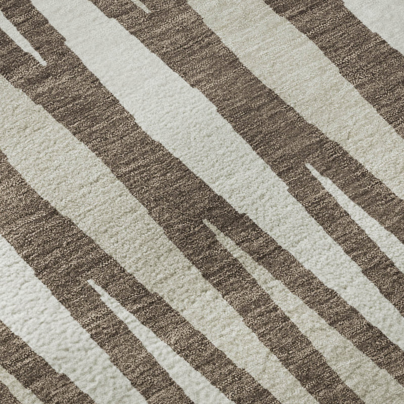 Premium Machine Washable Prisco Brown Rug, Round 8'