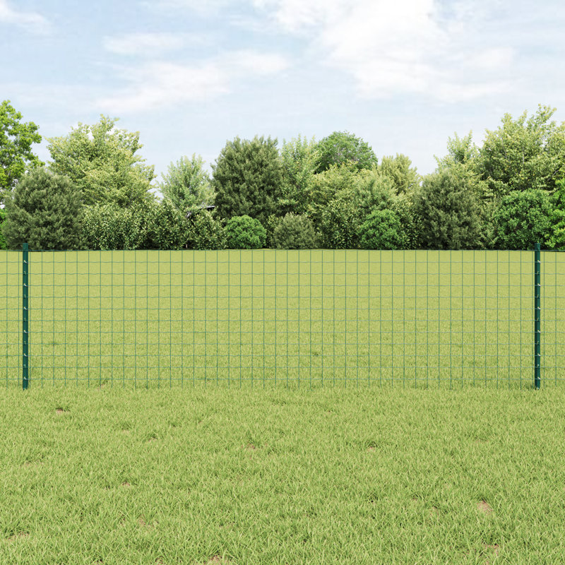 Fence with Post Segment Outdoor Barrier Garden Terrace Divider Boundary, 60cm H x 1000cm W, Green