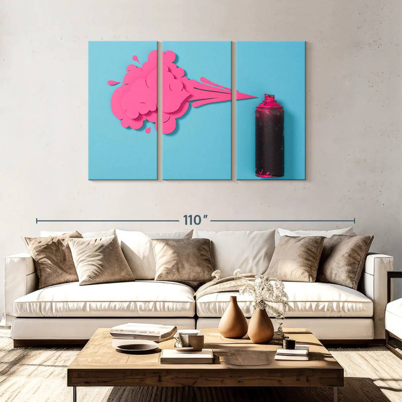 Senne Creative Pink Spray Paint, 48" H x 74" W