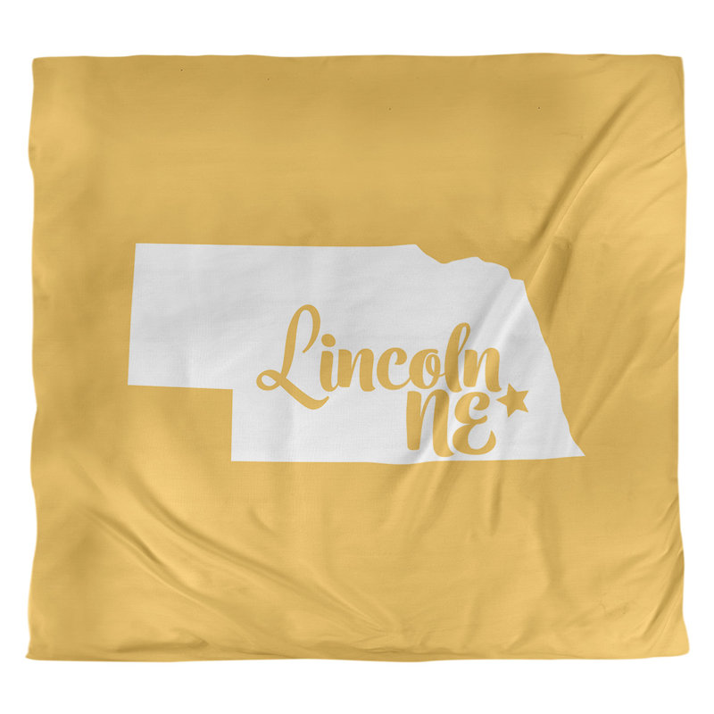 Housse de couette lincoln nebraska, Housse de couette pour grand lit, Jaune, Microfibre