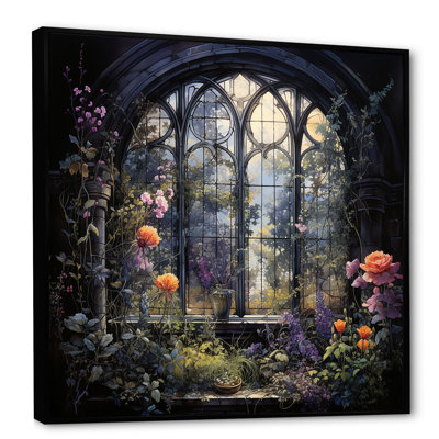 «Floral Gothic Church Church View IV - Floral Window», art mural
