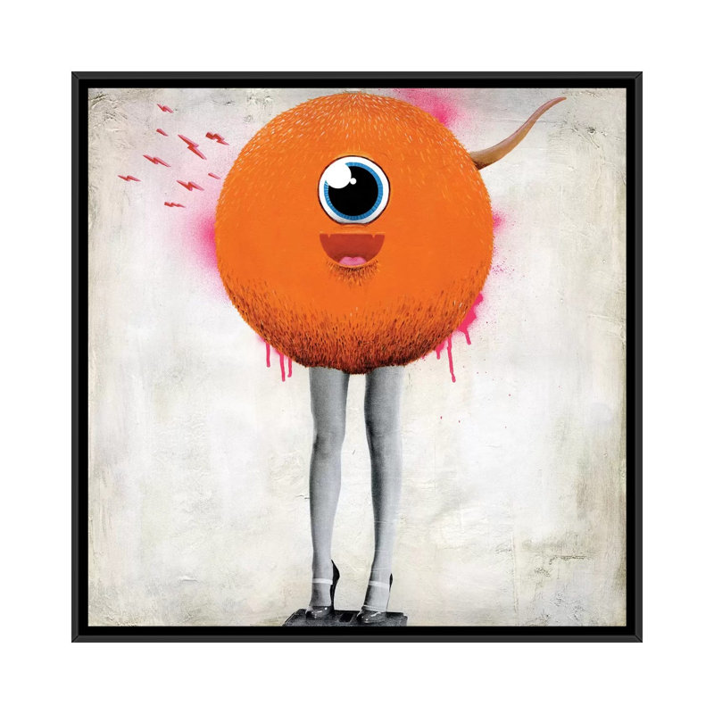 « eye spy », impression sur toile tendue, Toile avec cadre noir, H 18 po x l 18 po x P 1,5 po, Pas de tapis