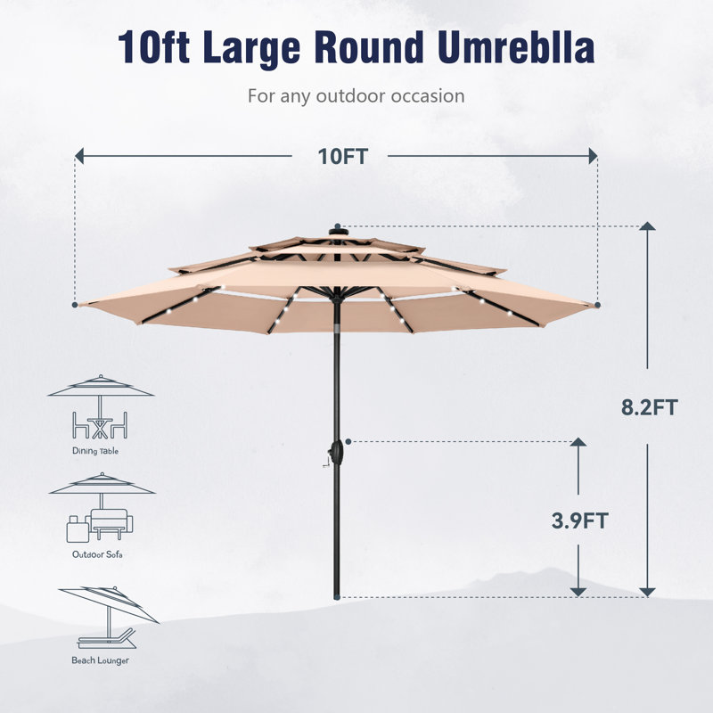 3m Market Parasol, Beige