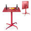 Table pliante carrée rouge - 23,6 po x 23,6 po x 29,5 po en fer intérieur et extérieur, résistante à la rouille, imperméable, robuste en forme de X, facile à plier et à ranger-976365682