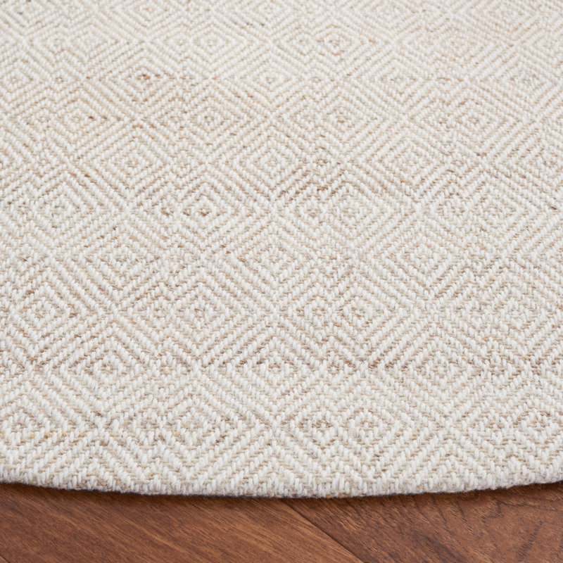 Tapis en laine tissé à la main en beige / ivoire MSR9675 Wilton Martha Stewart, Rond 6 pi