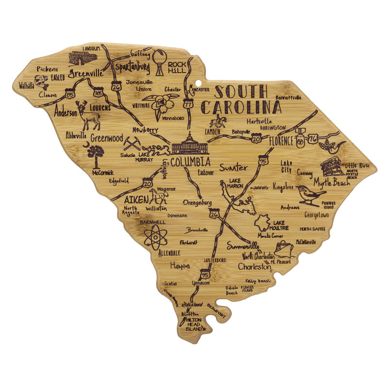 Totally Bamboo State Destination Series Bamboo South Carolina Cutting Board