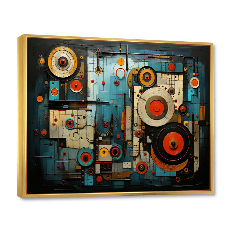 Tableau électrique I - Impression, Cadre flottant doré, H 30 po x l 40 po x P 1,5 po