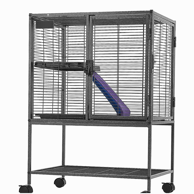 Cage à furet sur roulettes 34 po 2 niveaux, H 34,1 po x l 24 po x P 17,3 po