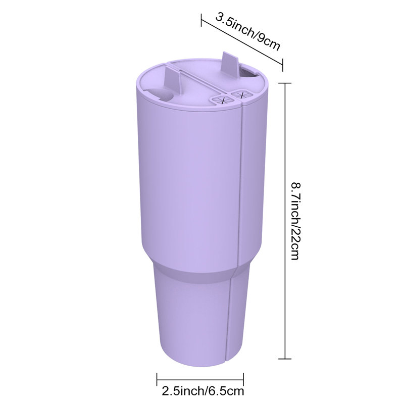 Doublure en silicone 2-en-1 pour tasse de 40 oz Séparateur de boissons créatif Design émeraude de qualité alimentaire, Cyan