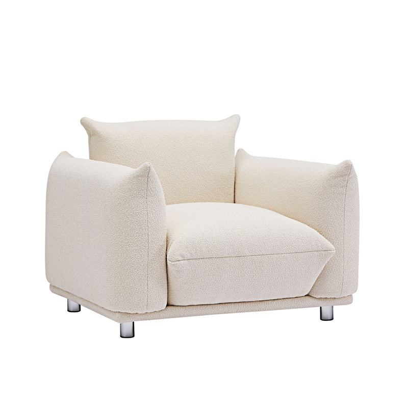 Fauteuil d'appoint simple moderne Sherpa, Beige