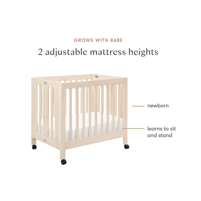 Origami Mini Portable Crib, Washed Natural