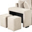 Canapé modulaire moderne en L à 3 places avec canapé-lit et chaise de rangement, 2 tabourets de couleur crème pour le salon, canapé-lit de 104,5 po, méridienne-1393633258