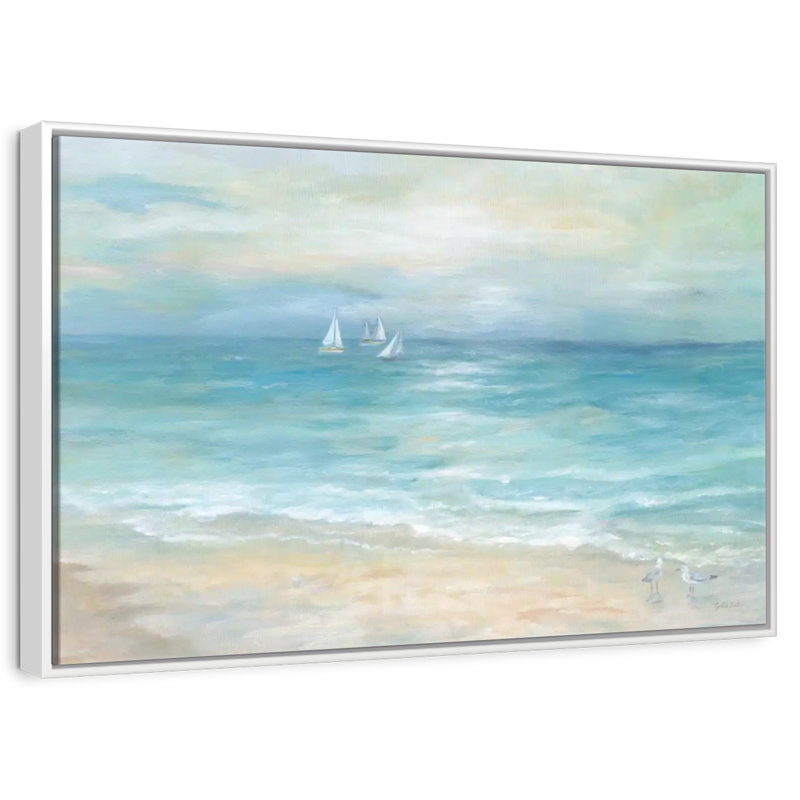 Paysage de l'île Azemar, Cadre flottant blanc, 31 po x 21 po