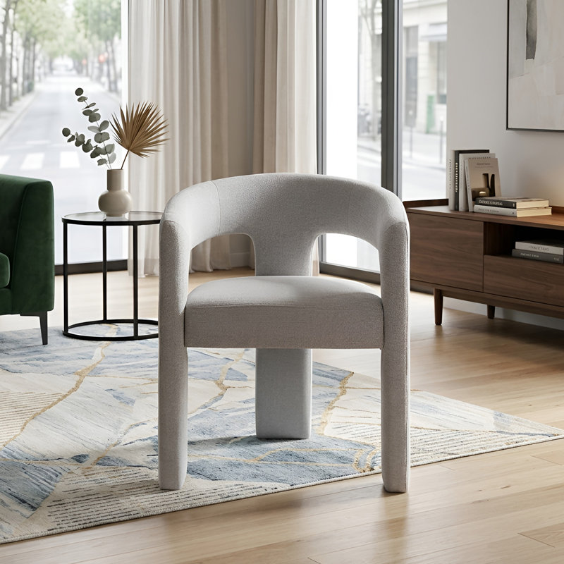 Dalpat Iron Arm Chair, Gray Chenille