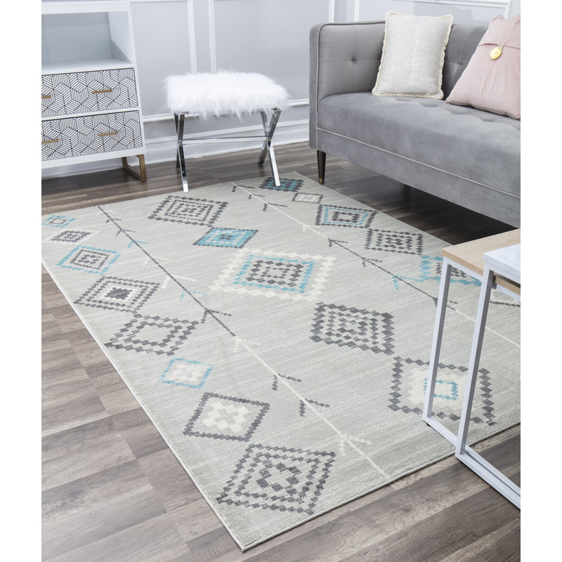 Tapis tribal autochtone turquoise Bodrum, Rectangle 8 pi 9 po x 12 pi