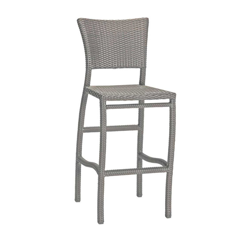 Skye 30" Patio Bar Stool with Cushion, Oyster, Dove Sunbrella® Linen, Welt