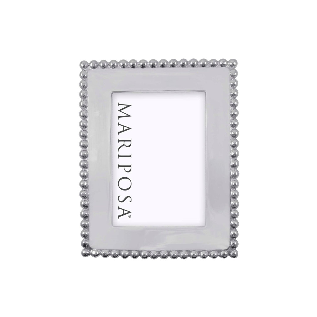 String Of Pearls Silver Metal Beaded Picture Frame Mariposa