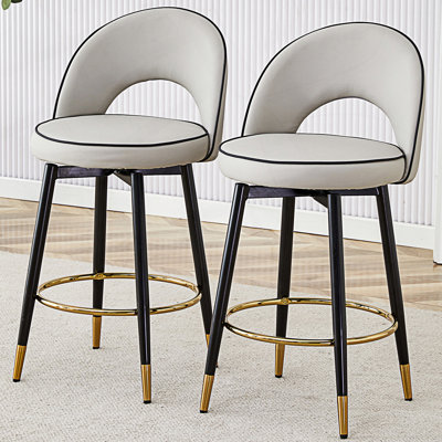 Chaise de bar rembourrée rotative moderne à 360 ° avec design ergonomique