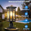 Lampadaire solaire extérieur de 35,5 cm (14 po), allumage automatique crépusculaire, noir, lot de 1