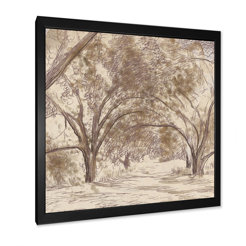 Rétro sépia dans la campagne - impression sur toile, H 30 po x l 30 po, Cadre noir