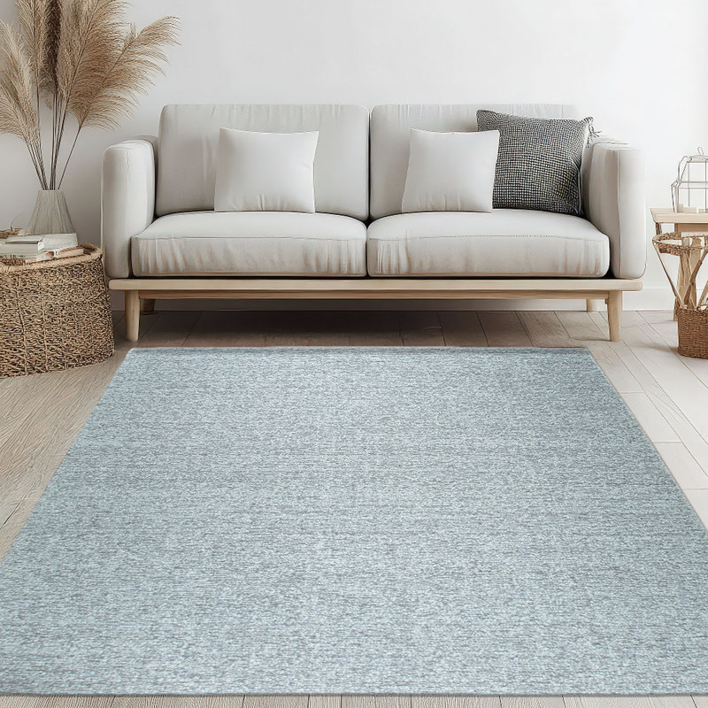 Tapis contemporain noué à la main de couleur unie en laine faite à la main Opulent, Rectangle 6 pi x 9 pi