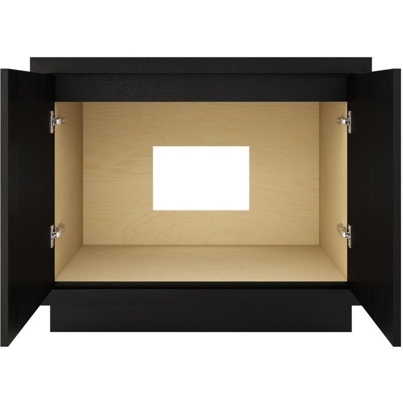 Meuble-lavabo simple Avalon, 42", Noir classique, Or satiné
