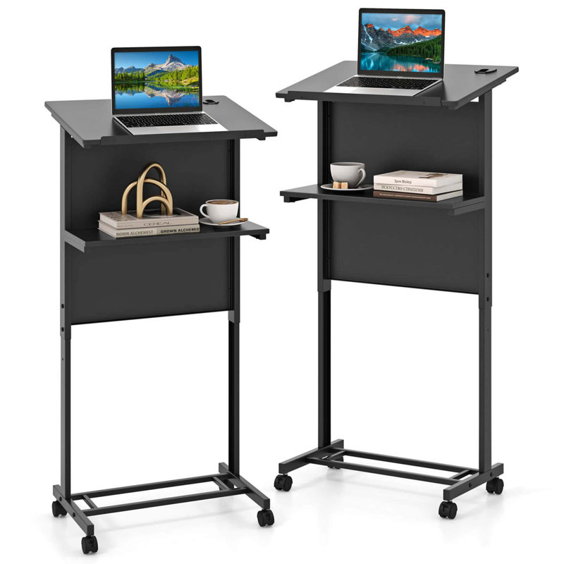  Chariot mobile pour ordinateur portable 2 pièces