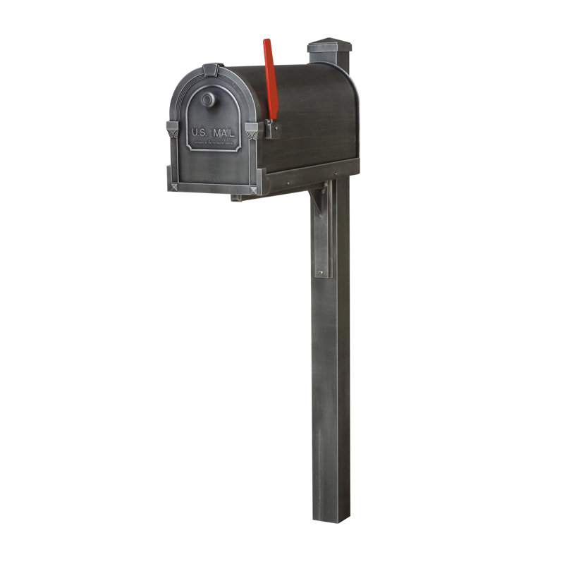 Aluminum Post Mounted Mailbox with Magnetic Closure