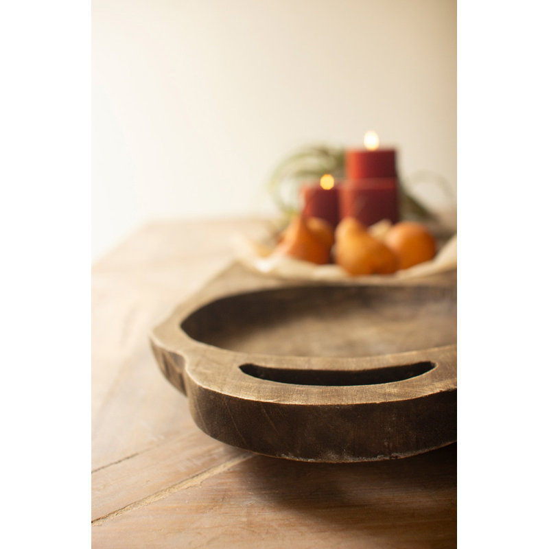  Plateau de service long en bois brun foncé Giant L 59 po