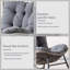 Chaise berçante en fer avec base amovible et assise rembourrée épaisse - texture sable gris