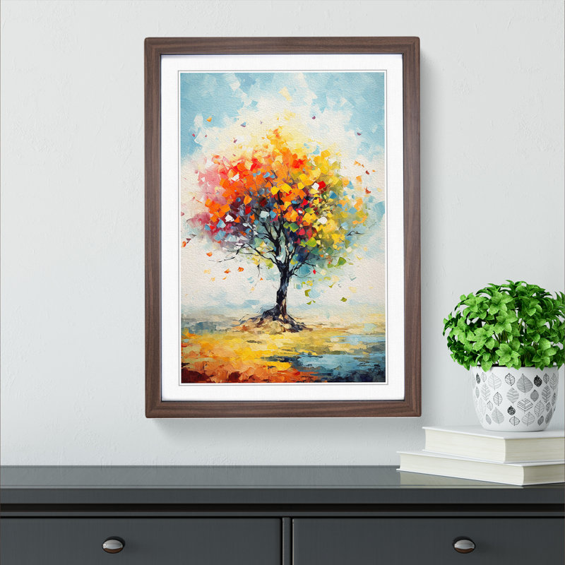 Apple Tree Impressionism Art - Framed Print, Walnut Framed, 34cm H x 25cm W