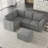 Aubade L-Shape Sectional Sofa Storage Couch With Removable Ottomans-497180724