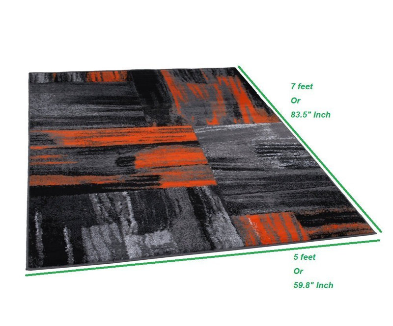 Tapis abstrait à motif abstrait contemporain et brossé