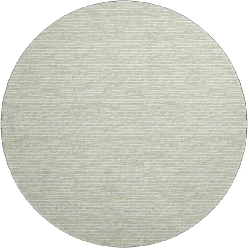 Premium Machine Washable Taylor AMF138 Green Rug, Round 8'