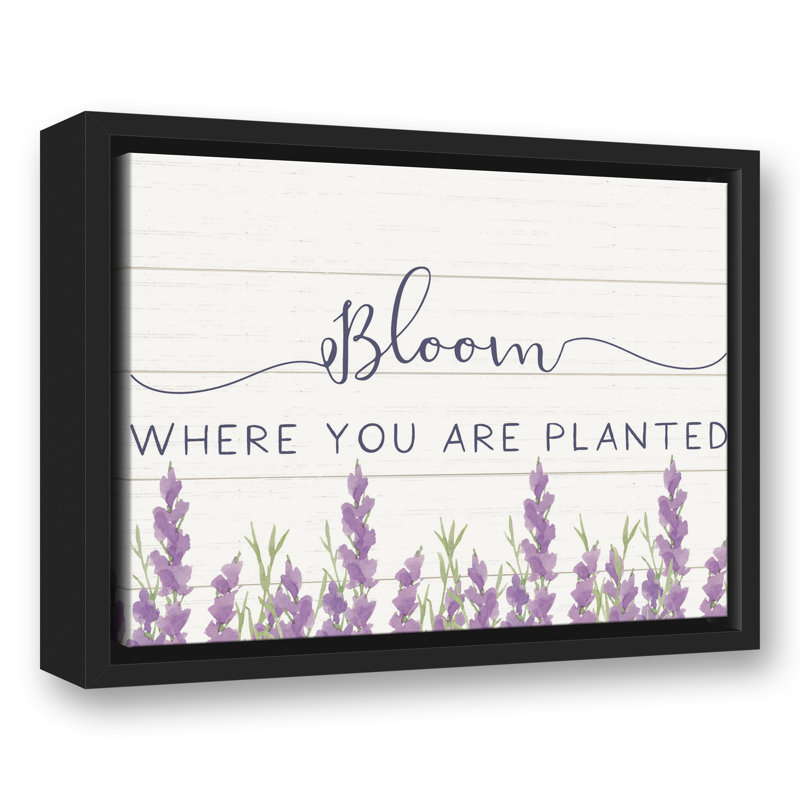 «Bloom Where Planted Lavendar», reproduction sur toile encadrée