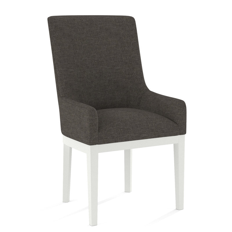 Upholstered Arm Chair, Applause Archway Grey, White