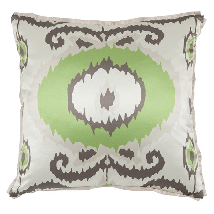 Giselle Lime Green and Taupe Suzani Pattern Pillow Set