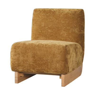 Chaise d'appoint rembourrée moderne Vierra Mid-Century avec structure en bois massif courbé et dossier incliné pour le salon, la chambre à coucher et les coins lecture