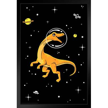 Brachiosaurus Framed Space Dinosaur Poster For Dinosaur Decor Poster Wall Science Black In Wall Space For Framed Art Kids Prints Dinosaur Dinos Kids Meteor Wall Zoomie Room Dinosaur Pictures Art 14x20 Wood