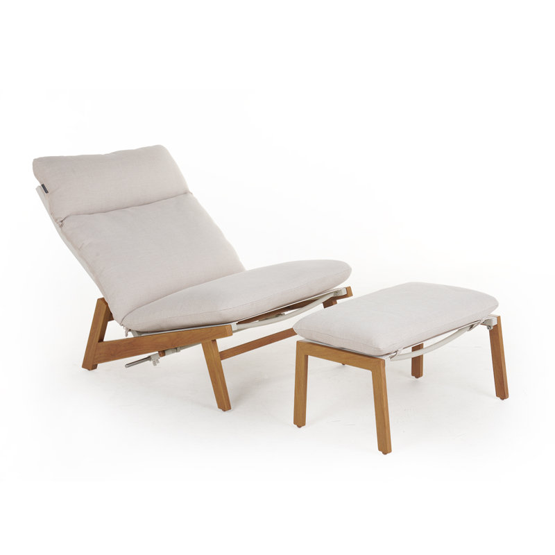 Chaise de patio réglable en aluminium avec repose-pieds